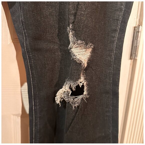 RFM Los Angeles MIA High Rise Boot Cut Ripped Distressed Dark Blue Jeans Size 22 - Picture 2 of 16